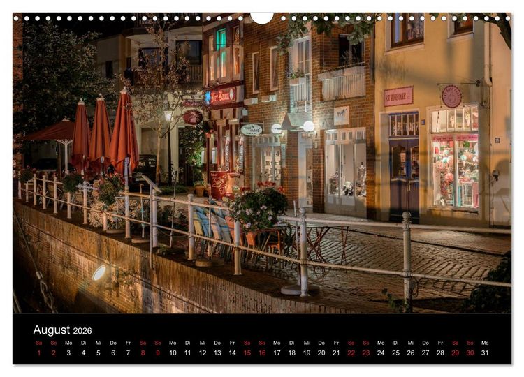 Produktbild: Buxtehude bei Nacht (Wandkalender 2026 DIN A3 quer), CALVENDO Monatskalender