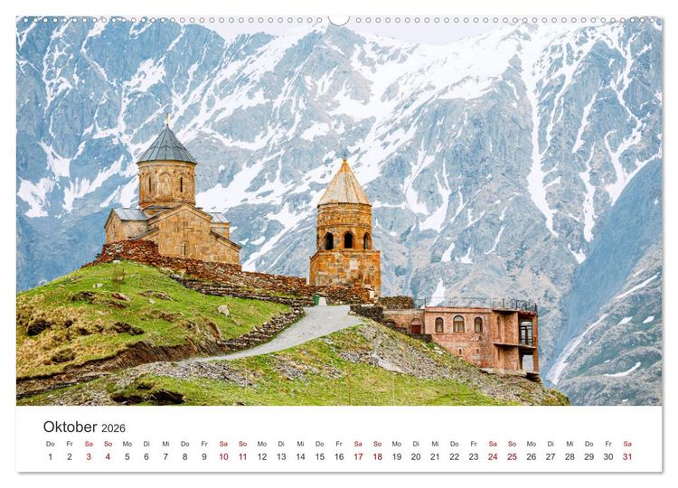 Produktbild: Georgien - Einmalige Landschaften (hochwertiger Premium Wandkalender 2026 DIN A2 quer), Kunstdruck in Hochglanz
