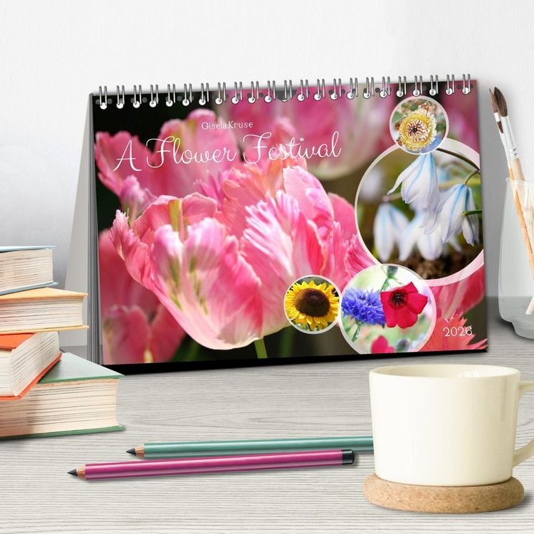 Produktbild: A Flower Festival (Desk Calendar 2026 DIN A5 landscape), CALVENDO 12 Month DeskCalendar