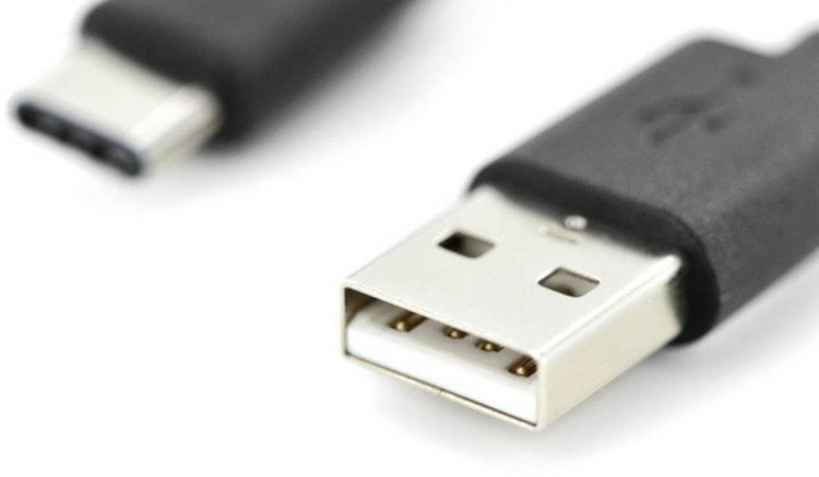 Produktbild: Digitus USB-Kabel USB 2.0 USB-C&reg; Stecker, USB-A Stecker 1.00 m Schwarz Flexibel AK-300154-010-S