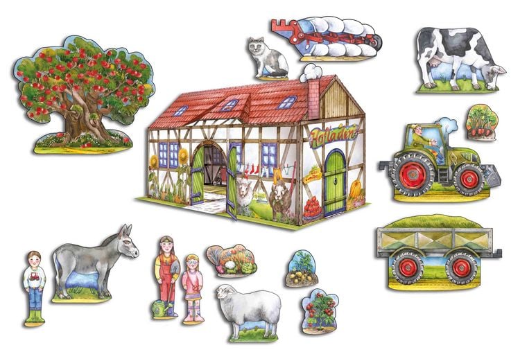 Produktbild: Bauernhof basteln aus Papier Bastelbogen Ausschneidebogen