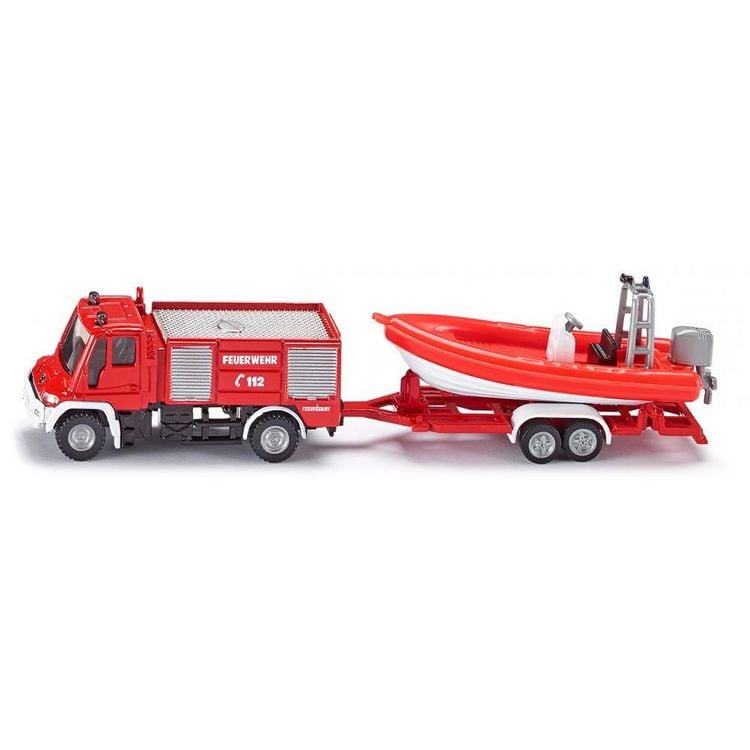 Produktbild: Siku 1636 Unimog Feuerwehr mit Boot