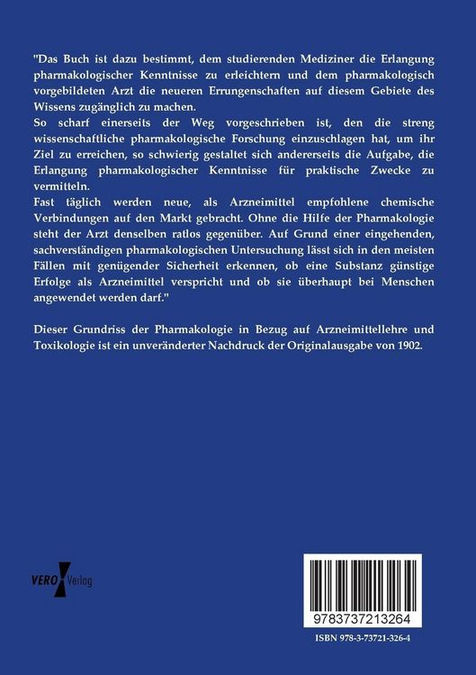 Produktbild: Grundriss der Pharmakologie in Bezug auf Arzneimittellehre und Toxikologie