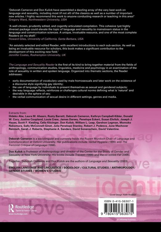 Produktbild: The Language and Sexuality Reader