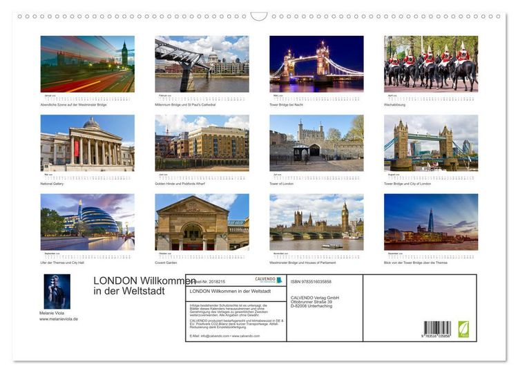 Produktbild: LONDON Willkommen in der Weltstadt (Wandkalender 2026 DIN A2 quer), CALVENDO Monatskalender