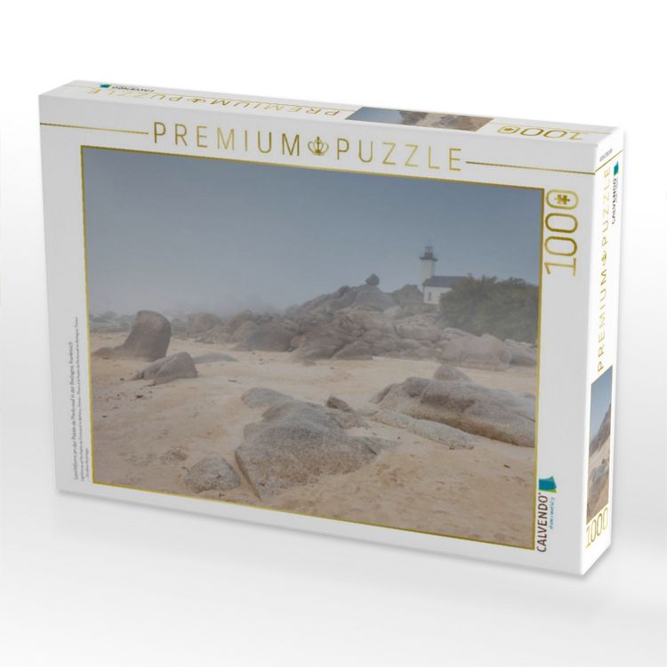 Produktbild: CALVENDO Puzzle Leuchtturm an der Pointe de Pontusval in der Bretagne, Frankreich | 1000 Teile Lege-Gr&ouml;&szlig;e 64x48cm Foto-Puzzle f&uuml;r gl&uuml;ckliche Stunden