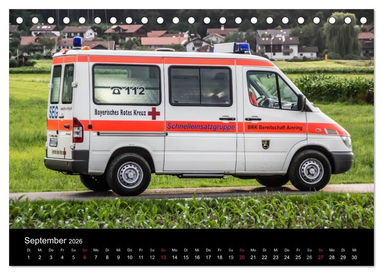 Produktbild: Einsatzfahrzeuge - Bayern (Tischkalender 2026 DIN A5 quer), CALVENDO Monatskalender