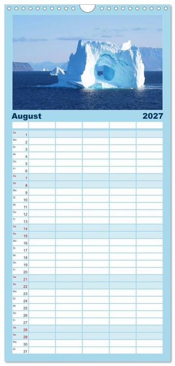 Produktbild: Familienplaner 2027 - 7 Kontinente - Weltweit durch das Jahr mit 5 Spalten (Wandkalender, 21 x 45 cm) CALVENDO