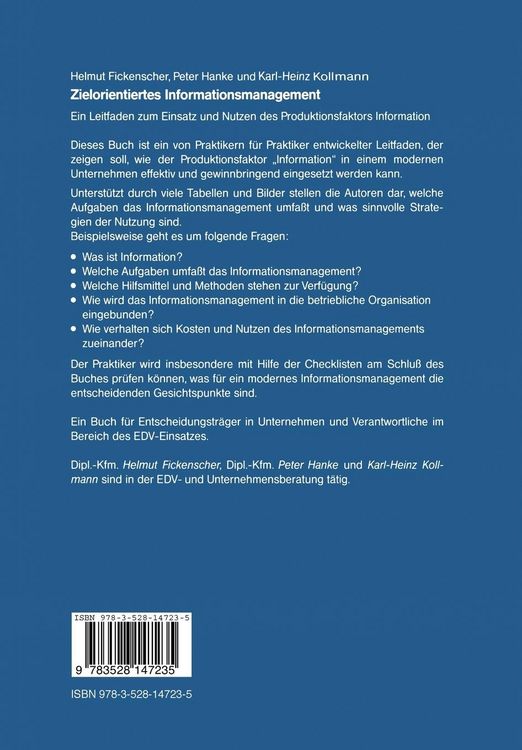 Produktbild: Zielorientiertes Informationsmanagement