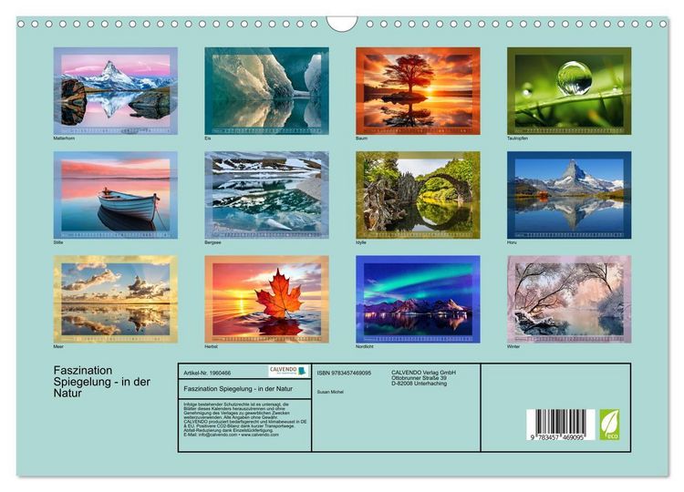 Produktbild: Faszination Spiegelung - in der Natur (Wandkalender 2026 DIN A3 quer), CALVENDO Monatskalender