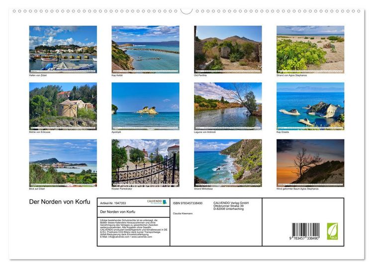 Produktbild: Der Norden von Korfu (hochwertiger Premium Wandkalender 2026 DIN A2 quer), Kunstdruck in Hochglanz