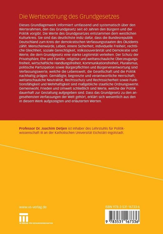 Produktbild: Die Werteordnung des Grundgesetzes