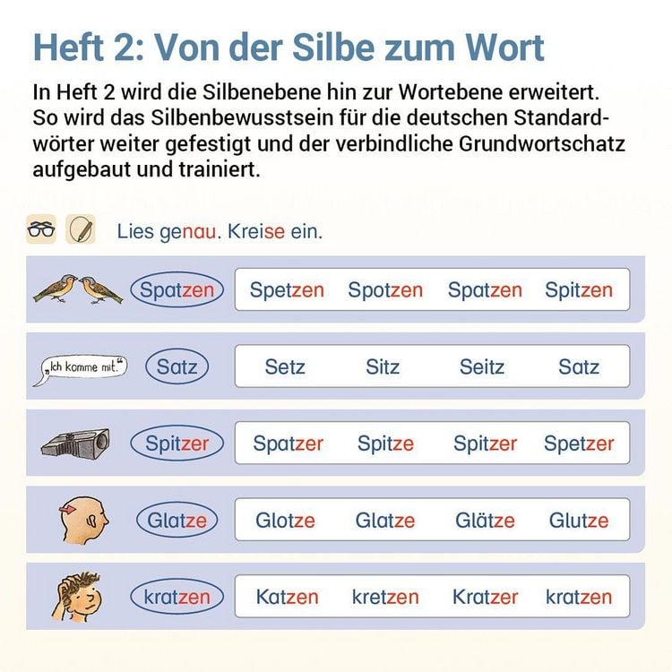 Produktbild: Lesen mit Rico Schnabel, Heft 2: Von der Silbe zum Wort - silbierte Ausgabe
