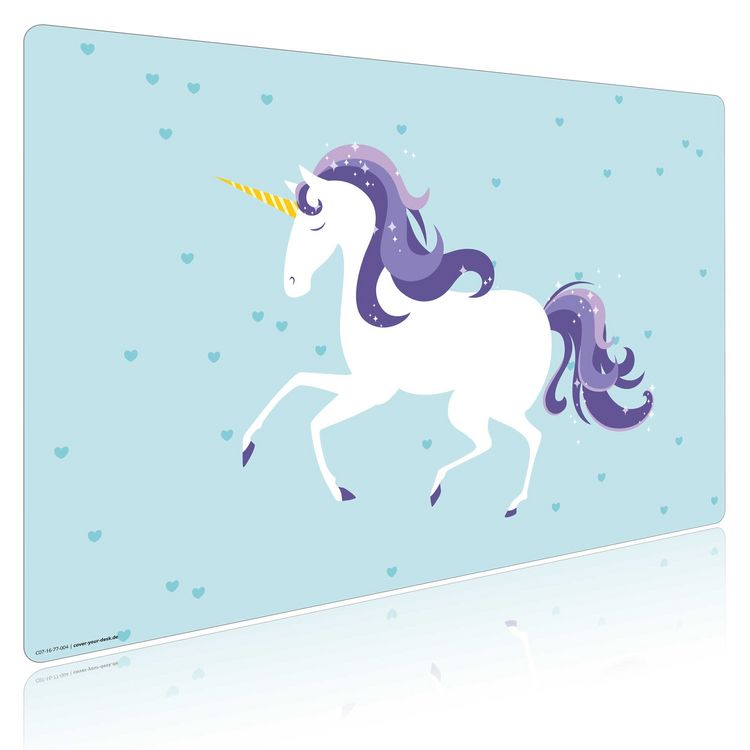 Produktbild: Cover-your-desk Schreibtischunterlage f&uuml;r Kinder Einhorn, aus hochwertigem Vinyl , 60 x 40 cm
