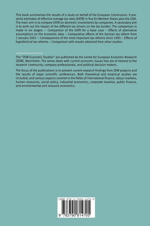 Produktbild: Effective Tax Burden in Europe