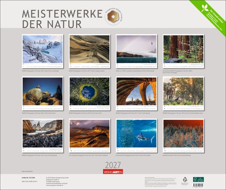 Produktbild: Meisterwerke der Natur 2027 - Preisgekr&ouml;nte Naturfotografie