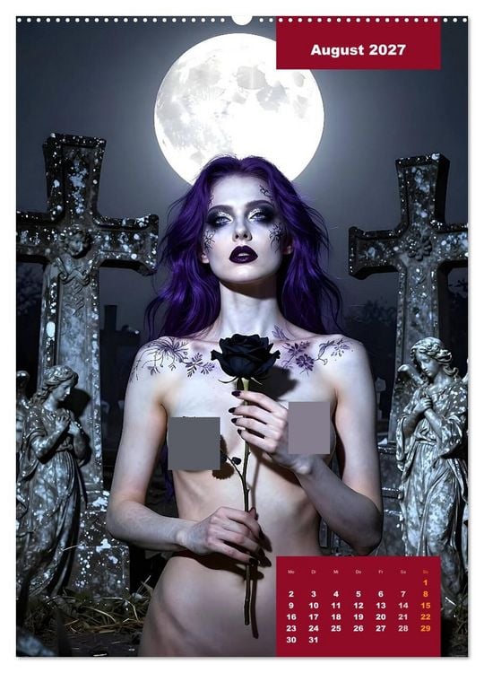 Produktbild: Gothic Engel (Wandkalender 2027 DIN A2 hoch), CALVENDO Monatskalender