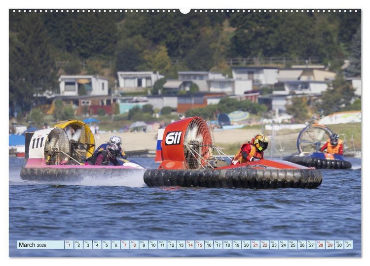 Produktbild: Hovercraft Racing on the Thuringian Sea (High Quality Premium Wall Calendar 2026 DIN A2 landscape),CALVENDO 12 Month Wall Calendar