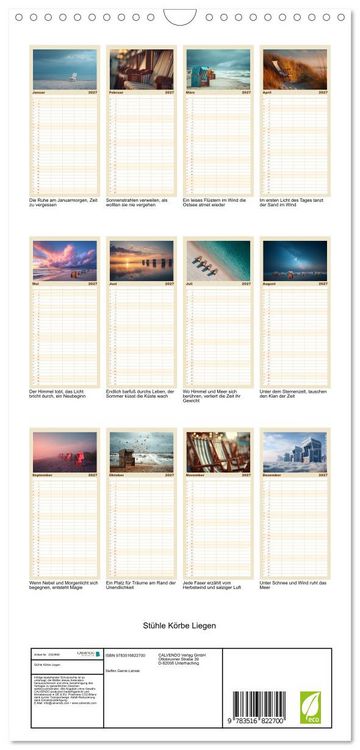 Produktbild: Familienplaner 2027 - St&uuml;hle K&ouml;rbe Liegen mit 5 Spalten (Wandkalender, 21 x 45 cm) CALVENDO