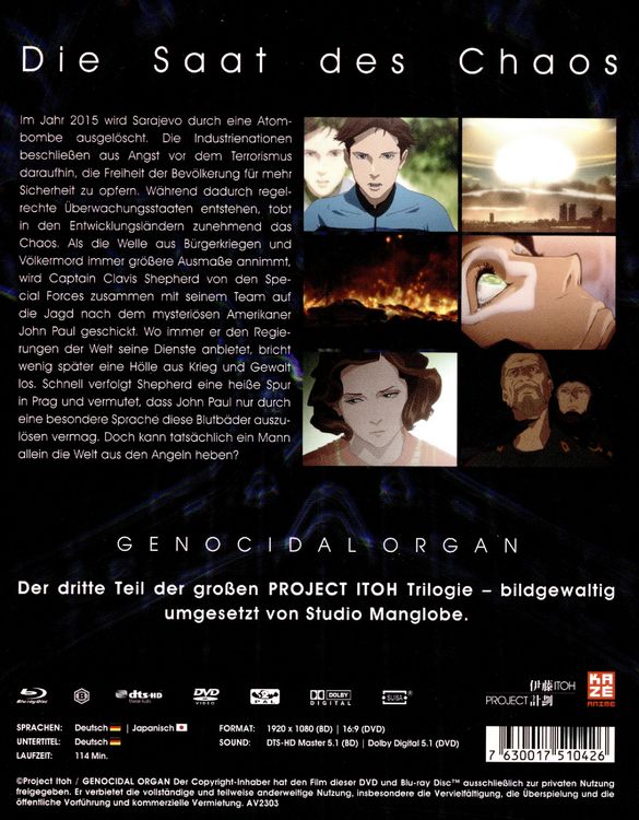 Produktbild: Genocidal Organ - Project Itoh Trilogie Teil 3 - Steelbook (+ DVD) [CE]