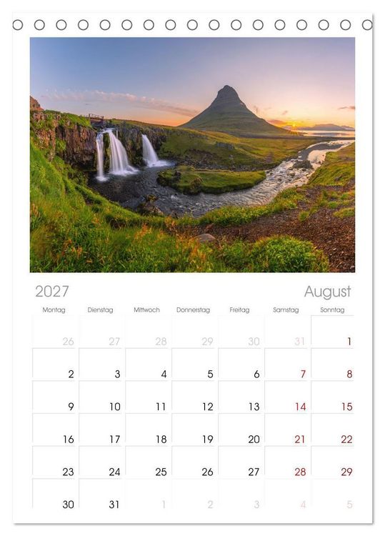 Produktbild: Tischplaner 2027 - Naturwunder in Island (A5 Tischkalender zum Aufstellen) CALVENDO