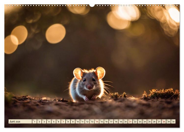 Produktbild: Heimische Tiere im Mondlicht (hochwertiger Premium Wandkalender 2026 DIN A2 quer), Kunstdruck in Hochglanz