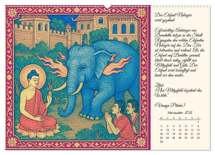 Produktbild: Siddhartas Pfad zum Buddha (hochwertiger Premium Wandkalender 2026 DIN A2 quer), Kunstdruck in Hochglanz