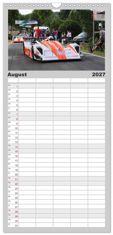 Produktbild: Familienplaner 2027 - Formelrennwagen am Berg mit 5 Spalten (Wandkalender, 21 x 45 cm) CALVENDO