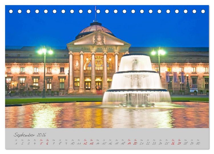 Produktbild: Wiesbaden Die Kurstadt im Rheingau (Tischkalender 2026 DIN A5 quer), CALVENDO Monatskalender