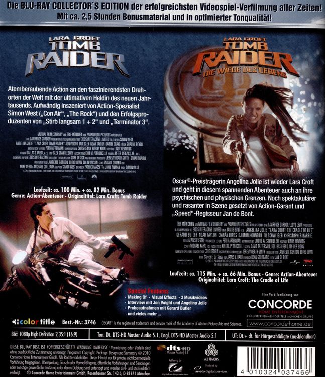 Produktbild: Tomb Raider 1+2 [CE] [2 BRs]