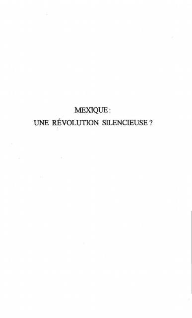 Produktbild: Mexique : Une Revolution Silencieuse ?