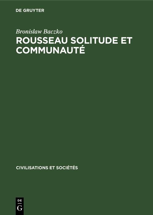 Produktbild: Rousseau Solitude et communauté