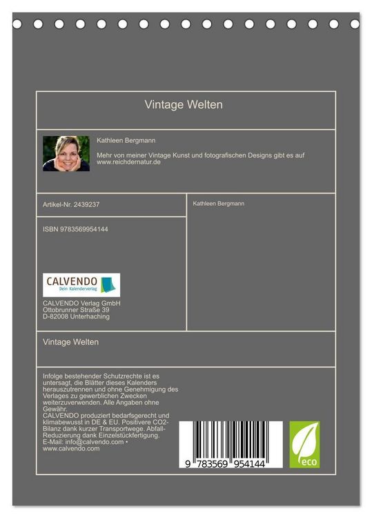 Produktbild: Vintage Welten (Tischkalender 2027 DIN A5 hoch), CALVENDO Monatskalender