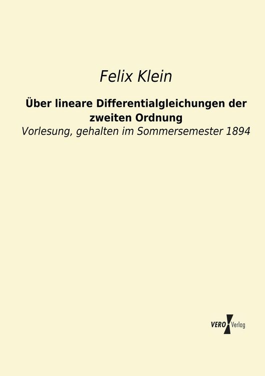Produktbild: &Uuml;ber lineare Differentialgleichungen der zweiten Ordnung