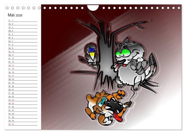 Produktbild: Alles f&uuml;r die Katz! Lustiger Katzen-Planer (Wandkalender 2026 DIN A4 quer), CALVENDO Monatskalender