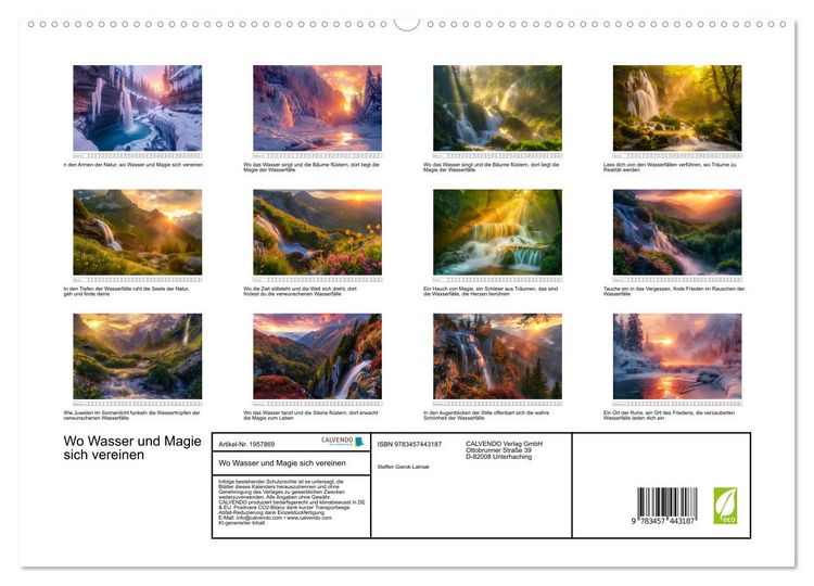 Produktbild: Wo Wasser und Magie sich vereinen (hochwertiger Premium Wandkalender 2026 DIN A2 quer), Kunstdruck in Hochglanz