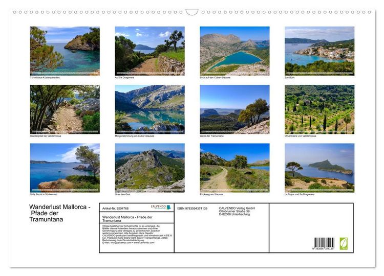 Produktbild: Wanderlust Mallorca - Pfade der Tramuntana (Wandkalender 2027 DIN A2 quer), CALVENDO Monatskalender