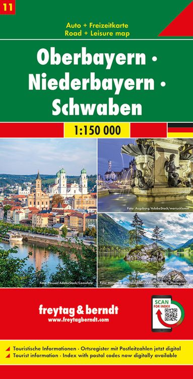 Produktbild: Oberbayern - Niederbayern - Schwaben, Autokarte 1:150 000