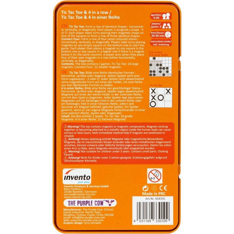 Produktbild: Magnetspiel Tic Tac Toe & 4 in einer Reihe Metalldose
