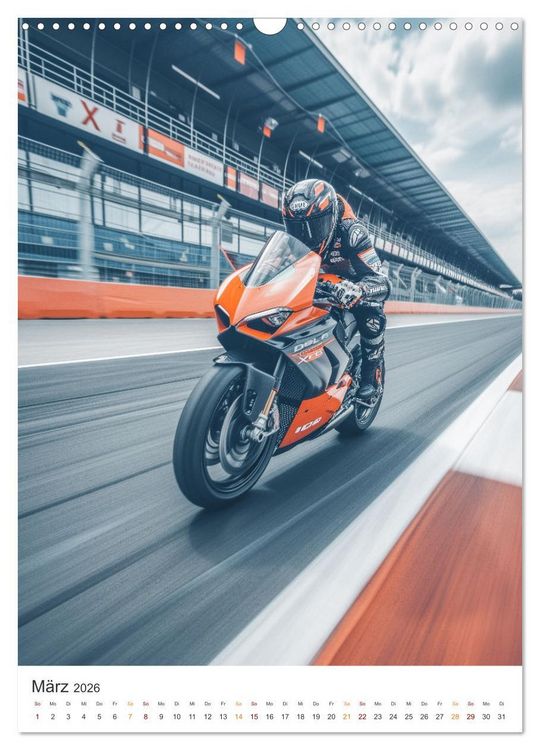 Produktbild: Motorradsport (Wandkalender 2026 DIN A3 hoch), CALVENDO Monatskalender