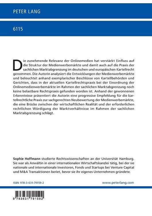 Produktbild: Das Erfordernis einer Neubewertung der Medienwerbem&auml;rkte im deutschen und europ&auml;ischen Kartellrecht