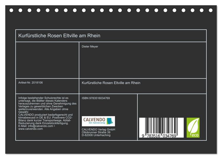 Produktbild: Kurf&uuml;rstliche Rosen Eltville am Rhein (Tischkalender 2026 DIN A5 quer), CALVENDO Monatskalender