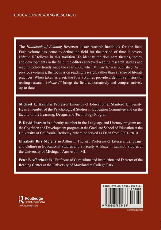 Produktbild: Handbook of Reading Research, Volume IV