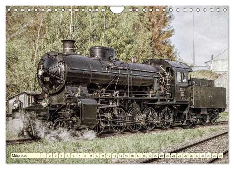 Produktbild: Dampfloks - eindrucksvolle Lokomotiven (Wandkalender 2026 DIN A4 quer), CALVENDO Monatskalender