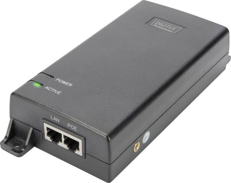 Produktbild: Digitus DN-95104 PoE Injektor 1 GBit/s IEEE 802.3at (25.5 W), IEEE 802.3af (12.95 W)