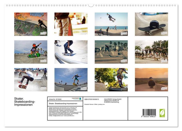 Produktbild: Skater. Skateboarding-Impressionen (hochwertiger Premium Wandkalender 2026 DIN A2 quer), Kunstdruck in Hochglanz