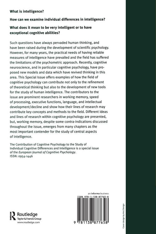 Produktbild: The Contribution of Cognitive Psychology to the Study of Individual Cognitive Differences and Intelligence