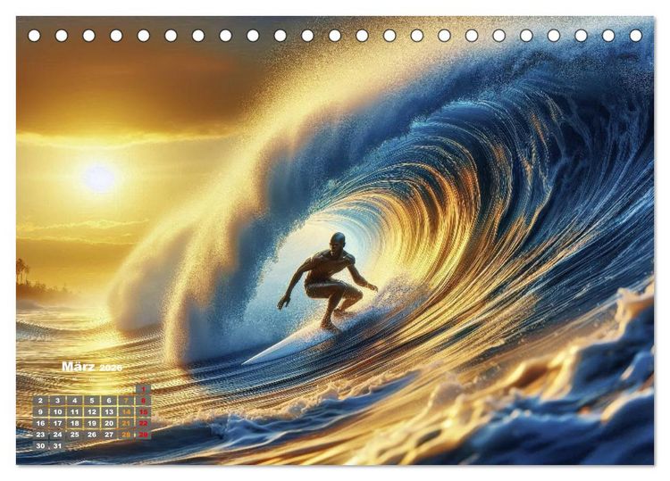 Produktbild: Big Wave Surfen (Tischkalender 2026 DIN A5 quer), CALVENDO Monatskalender