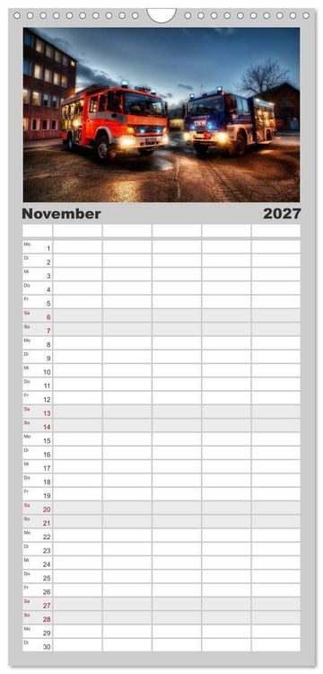 Produktbild: Familienplaner 2027 - Feuerwehr und Rettungsdienst mit 5 Spalten (Wandkalender, 21 x 45 cm) CALVENDO