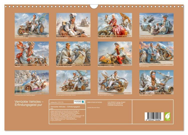 Produktbild: Verr&uuml;ckte Vehicles &ndash; Erfindungsgeist pur (Wandkalender 2026 DIN A3 quer), CALVENDO Monatskalender